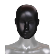 Tête femme abstraite pour mannequin modulable noir mat_1