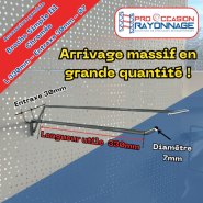 Broche simple fil chromée - Longueur utile 330mm - Entraxe 30mm - Ø7_1