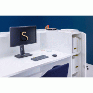 Bureau d'accueil avec rangement Valde - MDD - 192, Blanc brillant_1