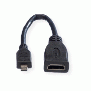 Value câble hdmi high speed avec ethernet, hdmi f - micro hdmi m, 0,15 m_1