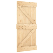 Vidaxl porte coulissante et kit de quincaillerie 90x210 cm pin massif 3203160_1