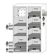 Armoire de sécurité combinée K-PHOENIX Vol.2-90 modèle K90.196.120.MC.FWAC - Réf 30336-001-30755 - Type 90/30 avec stockage mixte de produits dangereux_1
