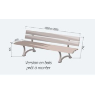 Banc Mora - Fonderie discrète et 5 lames de bois - Disponible en exotique, résineux ou plastique recyclé_1