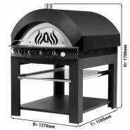 Four à pizza à gaz noir sur support - 9 pizzas Ø 25 cm | Ggm_1