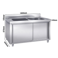 Plonge batterie 180x60cm sur meuble 2 cuves_1