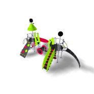 Structure multi-activités métallique Etnik Bali - LD1EK0160 - Ludoparc - 2 tours, inox, pour enfants de 2 à 8 ans_1