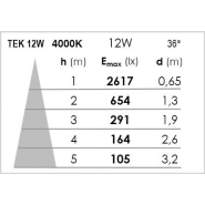 50925 - TEK 12 023 LED 36° 12W 4000K Blanc - Projecteur pour rail 3 allumages ARIC_1