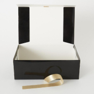 Boite cadeau avec ruban 40x30x12cm noire - par 10_1