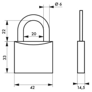 Cadenas à clé rose 40 mm - Corps laiton monobloc gainé PVC - Marque Thirard_1