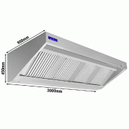 Hotte murale inox 3m avec moteur, régulateur, filtre et éclairage | Profondeur 900 mm_1