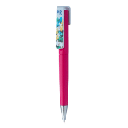 Stylo à bille twist en plastique - large clip personnalisable - encre bleue - couleur fuchsia_1