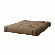 Canapé futon convertible Hippo Sofa - couleur mocca - matelas 140x200 cm - épaisseur 25 cm_1