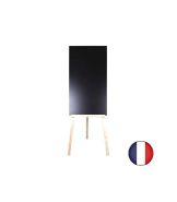 Chevalet trépied en bois brut avec ardoise double face - 97 x 52 cm - Référence : LSTF8BRUT+97X52_1