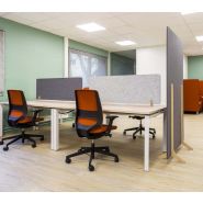 Écran de bureau acoustique OSLO - écologique et performant avec piétements en bois naturel_1