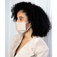 Masque lavable catégorie 1 AFNOR S76-001 - beige avec barrette nasale et 100% coton_1