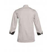 Mathisml50 - Veste de cuisine SNV - Manches longues, pressions noires, poly/coton 195 grs_1
