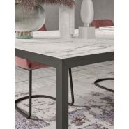 Table de réunion X6 - Plateau grès façon marbre et structure en acier - Design élégant et raffiné_1