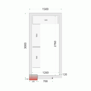 Chambre froide négative CRNF1530 Blanc 1500 x 3000 x 2200 mm TEFCOLD_1