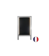 Chevalet stop trottoir en bois - Dimensions 127 x 75 cm avec éclairage LED - Référence : LSTF38G+LED_1