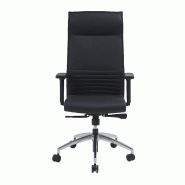 Fauteuil Président BRICE cuir synchrone - cuir noir_1