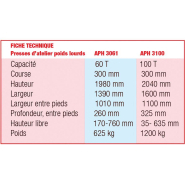 Presse hydraulique manuelle pour ateliers poids lourds - APH 3061 60 T / APH 3100 100 T - ergonomique avec commande pneumatique_1