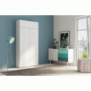 Armoire lit escamotable Dynamo blanc mat - ouverture assistée - couchage 90x200 cm - ultra plate_1