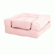 Fauteuil futon convertible Mini Cube - Couleur rose - Chaise, lit et pouf avec matelas haute qualité_1