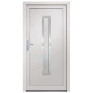 Vidaxl porte d'entrée blanc 108x208 cm pvc 3187890_1