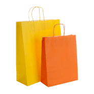Sac publicitaire en papier kraft - poignée torsadée - couleur jaune - 100 g/m²_1