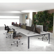 Bureau 6 personnes Tempo - Mobel linea - Anthracite, Blanc, 360_0