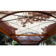 Préau d'école sur mesure en bois et acier - Couverture en membrane textile - Rognac (13)_1