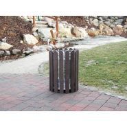 Ar486670 - Poubelle publique ronde Collec - Hahn France - 70L, fil zingué, hanit® marron_1