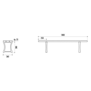 Banquette Stuggart - 3 lames en pin du Nord traité autoclave classe IV - 180 cm - pieds en fonte_1