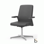 Fauteuil de réunion Teos - Mobel Linea - cuir gris, Monté_1