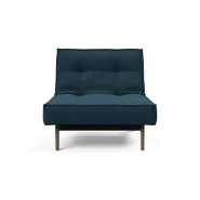 Innovation Living - Fauteuil Splitback Eik Convertible Lit 90x115 cm - Pieds Chêne Naturel - Tissu Argus Navy Blue_1