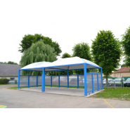 Préau d'école - Abri Orion avec adjonction de cloisons et accouplement aux bâtiments_1