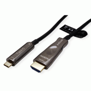 ROLINE Câble adaptateur type C - HDMI (AOC), 4K60, M/M, 30 m_1