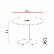 Table ronde ROL - Mobel Linea - 100, Blanc, Chêne veiné_1