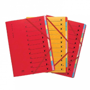Trieur 12 compartiments 'Easy tri' - 32x24cm - avec élastiques et fenêtres imprimées_1
