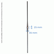 Barreau rond Ø14mm avec bague H.950mm_1