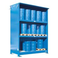 139336W - Conteneur de stockage pour produits dangereux - 3 palettes ou cuves, 3 niveaux, portes battantes_1