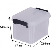 Boîte en plastique Iris - Transparent - Dimensions l.17 x P.22.4 x H.14.5 cm - Superposable et rigide_1