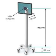 eCart LD 3 - Chariot informatique médical pré-configuré pour écran - Ergonoflex - Aluminium anodisé - 25 kg_1