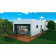 Maison à ossature en bois plain-pied wood 3 / surface habitable 63 m² / surface brute 77 m² / 3 pièces / toit plat_2