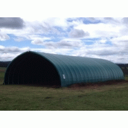 Tunnel de stockage Basilique - ouvert - structure en acier galvanisé - couverture en PVC armée 650 g/m² - dimensions 8 x 9 x 3.96 m - ancrage au sol avec platine_1
