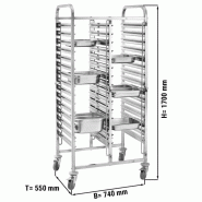 Chariot inox à plateaux double - 32 niveaux GN 1/1_1