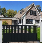 Portail coulissant aluminium Lille - gris anthracite RAL 7016 - portlillecoul350140g_1