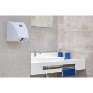 Sèche-mains Zephyr II blanc - automatique à air chaud IK10 - logo personnalisable - 600021009_1