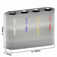 Poubelle de tri des déchets à 4 compartiments - inox_1