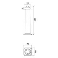 Borne en plastique Sant Feliu à mémoire de forme - polyéthylène gris - flexible à 20° - fixation par vis d’ancrage_1